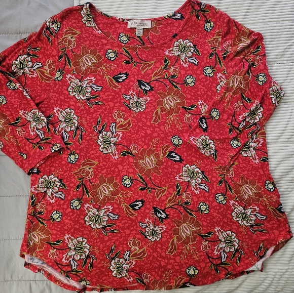 Philosophy Tops - Philosophy Womens Floral Red Top 2X
